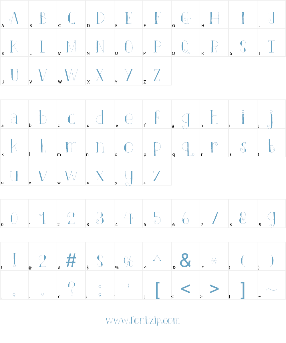 DK Clair De Lune Font Character